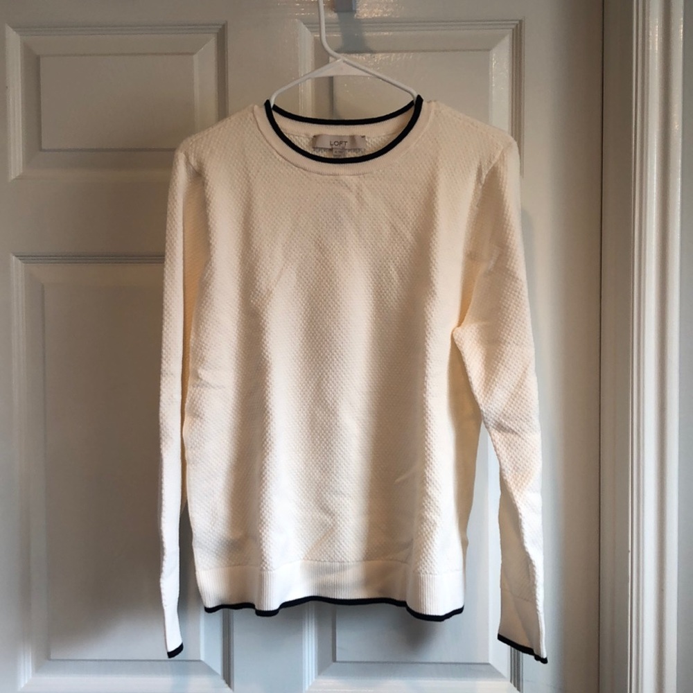 Cream colored textured sweater